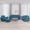 vidaXL 4-delige Loungeset met kussens fluweel blauw