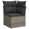vidaXL 5-delige Loungeset met kussens poly rattan grijs