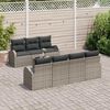 vidaXL Tuin Sofa Set met kussen 8 pcs Grijs Poly rattan, staal en glas