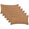 vidaXL Kussensloop 6 pcs HOUTEN Beige 40 x 70 cm Boucl&eacute;