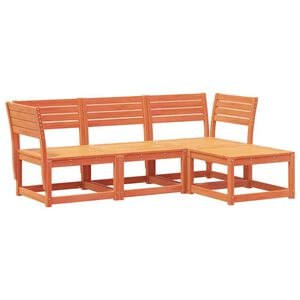 vidaXL 4-delige Loungeset massief grenenhout wasbruin