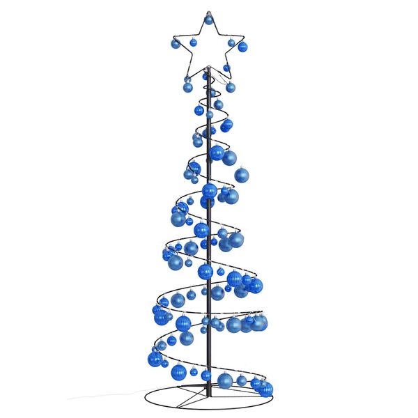 vidaXL LED-kerstboom met kerstballen 100 LED's warm wit 150 cm