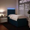 vidaXL Boxspring met matras fluweel blauw 100x200 cm