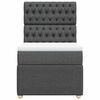 vidaXL Boxspring met matras stof donkergrijs 100x200 cm