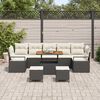 vidaXL Tuin Sofa Set met kussen met opslag 10 pcs Zwart en Crème