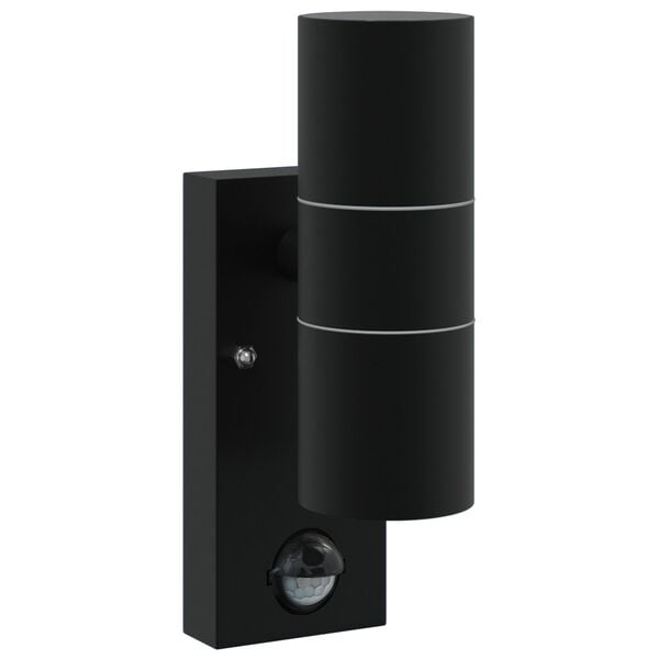 vidaXL Buiten Wandlamp Zwart 7 x 10 x 22 cm Roestvrij staal