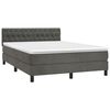 vidaXL Boxspring met matras en LED fluweel donkergrijs 140x200 cm