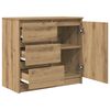 vidaXL Dressoir lade 71x35x65 cm spaanplaat artisanaal eikenkleurig