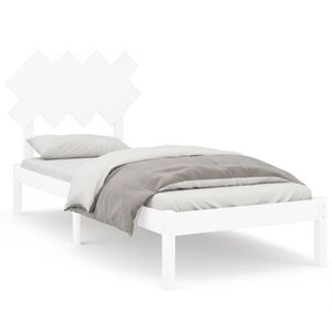 vidaXL Bedframe massief hout wit 90x200 cm