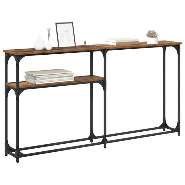 vidaXL Consoletafel Oud hout 145x22.5x75cm Bewerkt hout