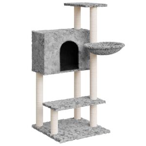 vidaXL Kattenmeubel met sisal krabpalen 108,5 cm lichtgrijs