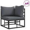 vidaXL Tuin Sofa Set met kussen 6 pcs Zwart Aluminium