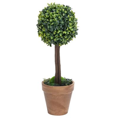 vidaXL Kunstplanten met pot 2 st buxus bolvorming 56 cm groen