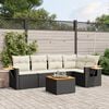 vidaXL 6-delige Loungeset met kussens poly rattan zwart