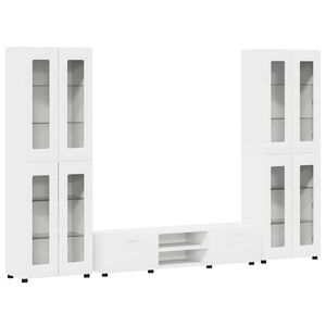 vidaXL Tv-meubelset FLORIN 3 st Wit Bewerkt hout