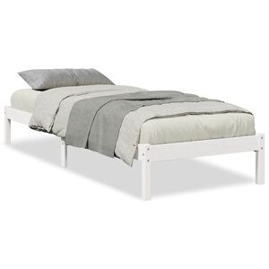 vidaXL Bedframe extra lang zonder matras grenenhout wit 100x220 cm