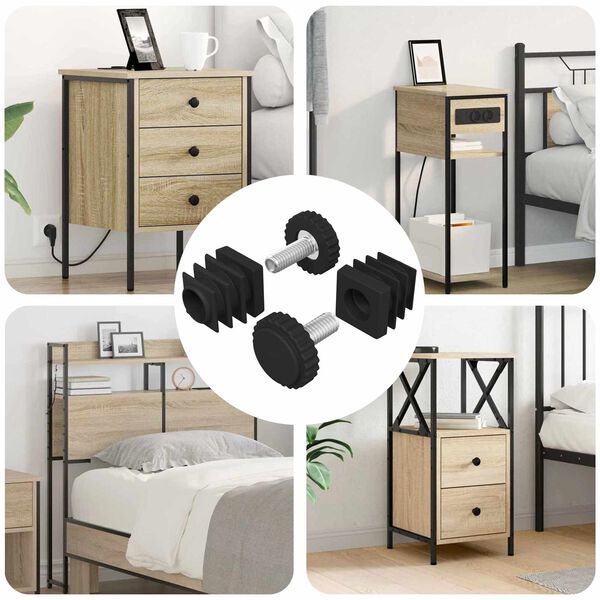 vidaXL Meubel Levelers Verstelbaar 2 pcs Zwart M6 PP