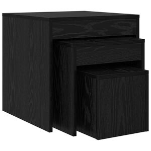 vidaXL Salontafel 3 st Zwart Eiken 45 x 45 x 45 cm Bewerkt hout