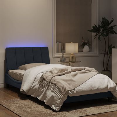 vidaXL Bedframe met LED-verlichting fluweel donkergrijs 100x200 cm