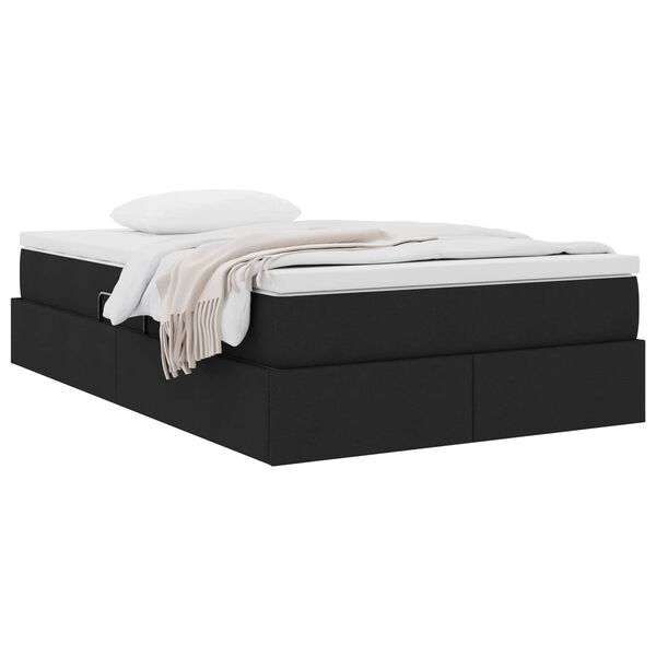 vidaXL Opbergbed met matras met matras Zwart 120 x 190 cm Polyester