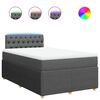 vidaXL Boxspring met matras stof donkergrijs 120x190 cm