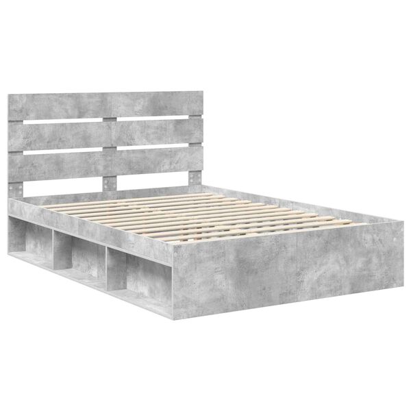 vidaXL Bedframe Concerte Grijs 150 x 200 cm Massief grenenhout
