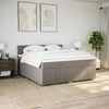 vidaXL Boxspring met matras stof taupe 180x200 cm