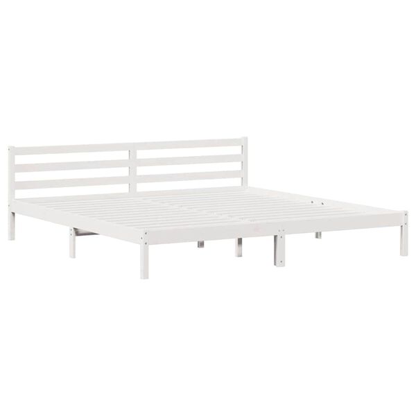 vidaXL Bedframe Wit 208.6 x 157.6 x 69.4 cm Massief grenenhout