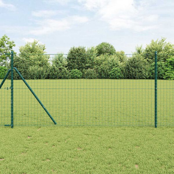 vidaXL Hek Post 26 pcs Groen 3.2 x 3.2 x 170 cm Staal
