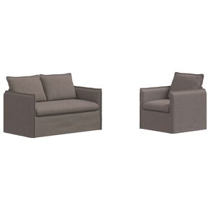 vidaXL Bank 2 pcs Taupe