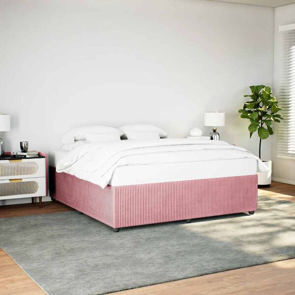 vidaXL Bedframe fluweel roze 180x200 cm