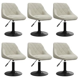 vidaXL Eetkamerstoelen draaibaar 6 st fluweel cr&egrave;mekleurig