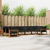vidaXL Buiten bankenset met kussen 7 pcs Natuurlijk en Zwart