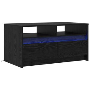 vidaXL Salontafel Zwart Eiken 90 x 50 x 45 cm Bewerkt hout