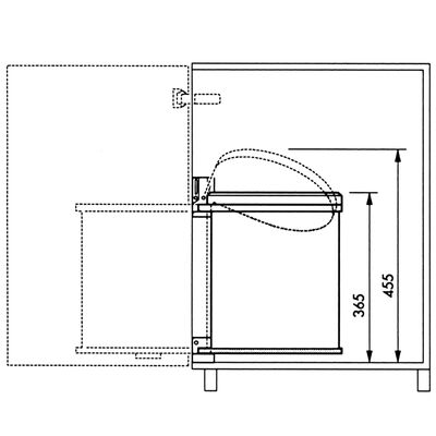 Hailo Inbouw afvalemmer Compact-Box M 15 L roestvrij staal 3555-101