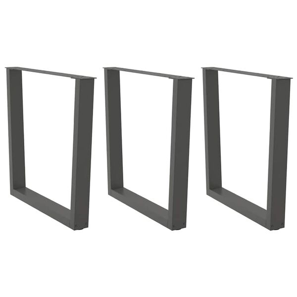 vidaXL Eettafelpoten 3 st V-vormig 90x(72-73,3) cm staal antraciet