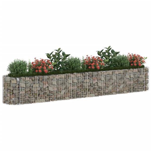 vidaXL Gabion plantenbak verhoogd 330x50x50 cm gegalvaniseerd ijzer
