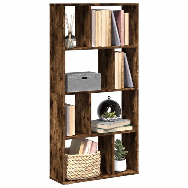 vidaXL Boekenkast 60x20x120,5 cm bewerkt hout gerookt eikenkleurig