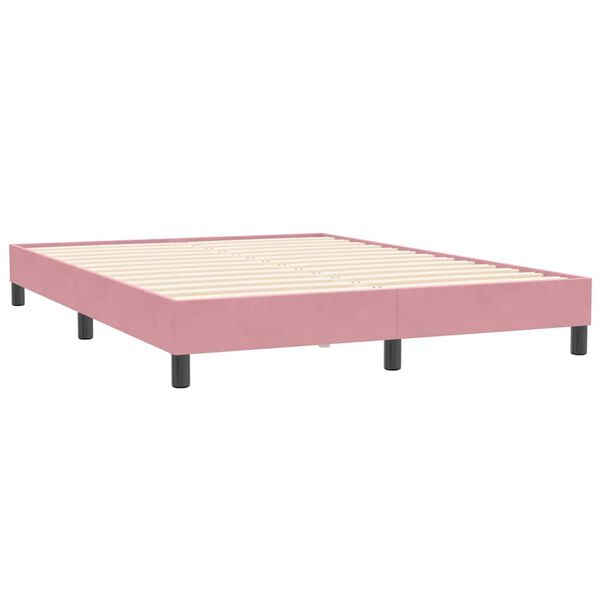 vidaXL Boxspring zonder matras fluweel roze 160x210 cm