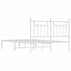 vidaXL Bedframe met hoofdbord metaal wit 140x200 cm