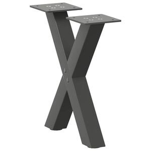 vidaXL Salontafelpoten 2 st X-vormig 37x(30-31) cm staal antraciet