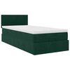 vidaXL Bed poef met matras en LED's 80x200cm fluweel donkergroen