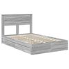 vidaXL Opslag bed met lade Grijs Sonoma 135 x 190 cm Bewerkt hout