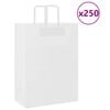 vidaXL Papieren zakken 250 st met hengsels 32x17x44 cm wit