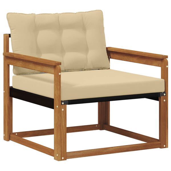 vidaXL Buiten bankenset Massief Acaciahout en Textilene Naturel