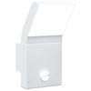 vidaXL Buitenwandlamp LED met sensors gegoten aluminium wit