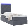 vidaXL Opbergbed met LED met matras Donkergrijs 90 x 200 cm Fluweel