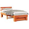 vidaXL Bedframe met hoofdeinde Wasbruin 90 x 190 cm Massief grenenhout