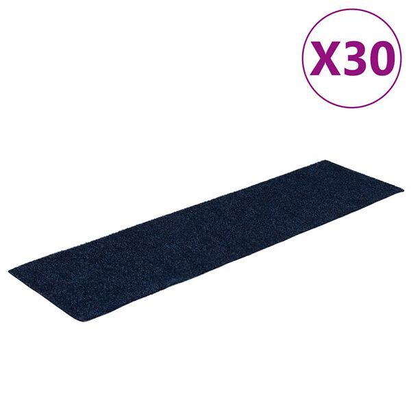 vidaXL Trapmatten zelfklevend 30 stuks 76x20 cm rechthoekig marineblauw