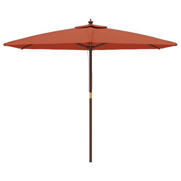 vidaXL Parasol met houten paal 299x240 cm terracottakleurig